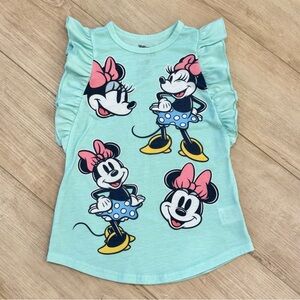 Disney Junior Minnie Mouse Night Gown, Size 4T, Flutter Sleeves, Aqua